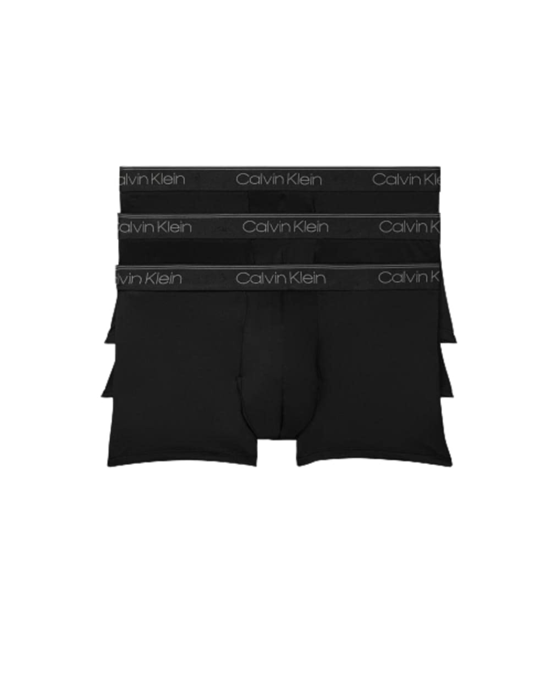 Calvin Klein Mens Microfiber Stretch Multipack Low Rise Trunks, Black
