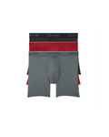 Calvin Klein Mens Micro Stretch 3-Pack Boxer Brief, Black, RED, Convoy