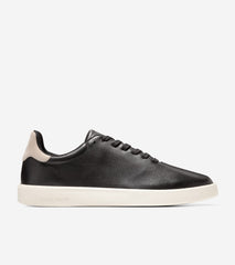 Cole Haan Mens Grand Crosscourt Daily Laser Sneakers, Black / Ancient Scroll / Ivory