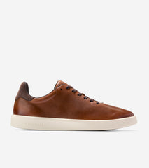 Cole Haan Mens Grand Crosscourt Daily Laser Sneakers, British Tan / Dk Chocolate / Ivory