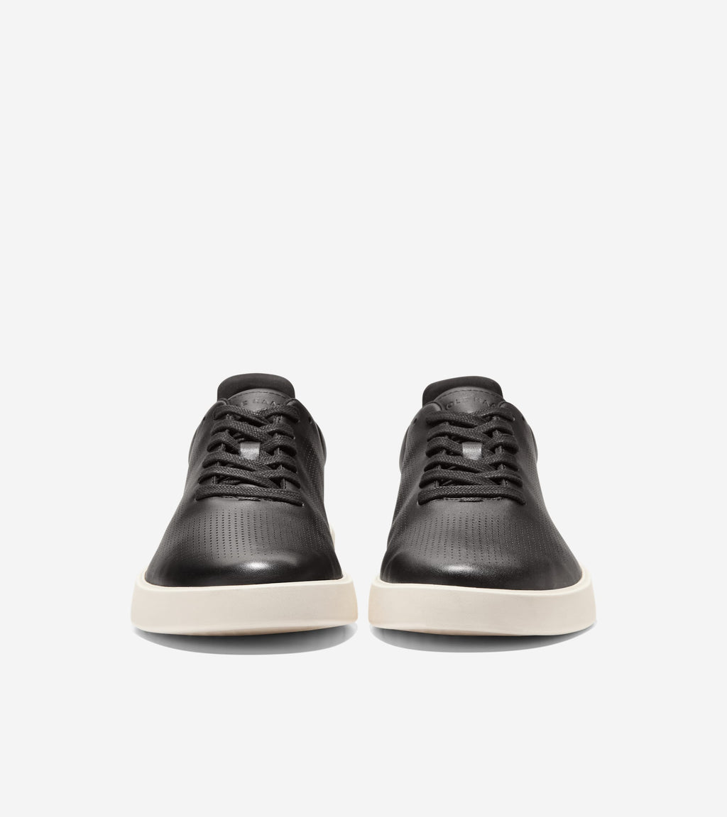 Cole Haan Mens Grand Crosscourt Daily Laser Sneakers, Black / Ancient Scroll / Ivory