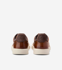 Cole Haan Mens Grand Crosscourt Daily Laser Sneakers, British Tan / Dk Chocolate / Ivory