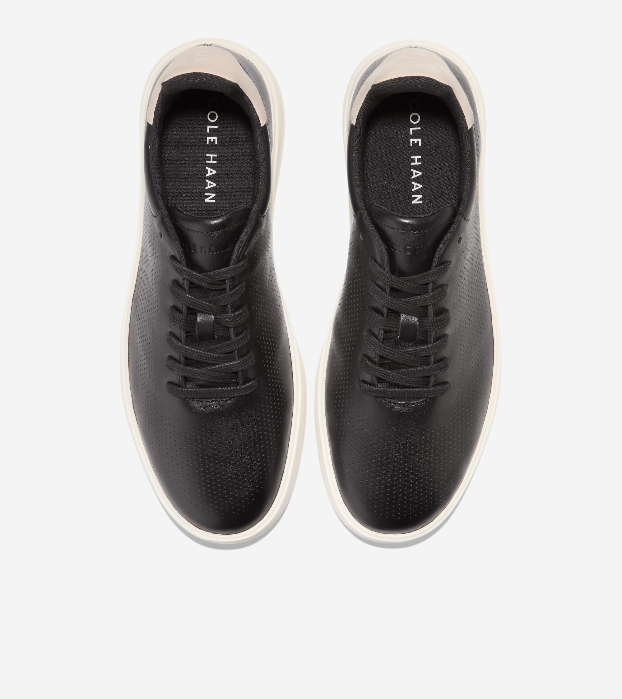 Cole Haan Mens Grand Crosscourt Daily Laser Sneakers, Black / Ancient Scroll / Ivory