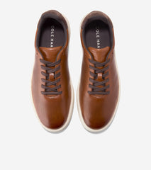 Cole Haan Mens Grand Crosscourt Daily Laser Sneakers, British Tan / Dk Chocolate / Ivory