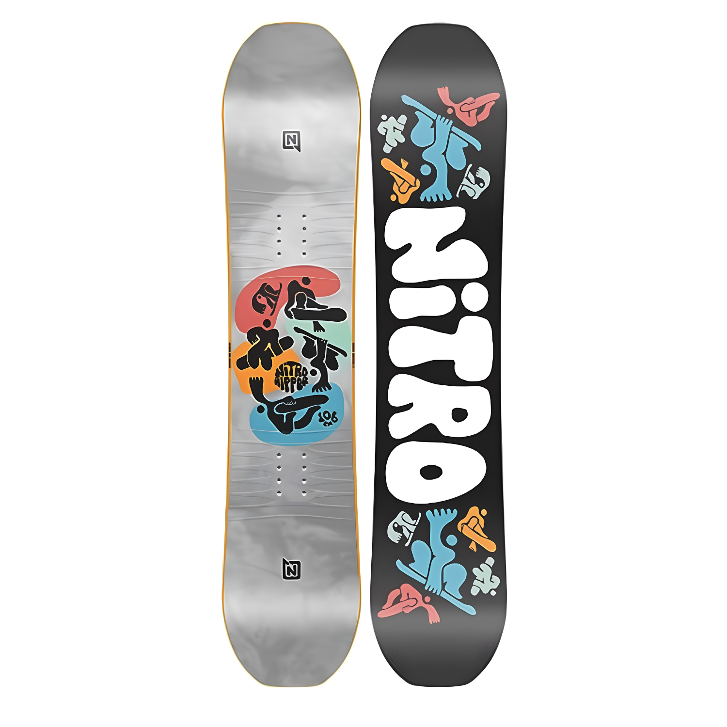 Nitro Ripper Kids' All-Mountain Snowboard - 96cm - Twin Shape, Flat-Out Rocker, Softride Flex