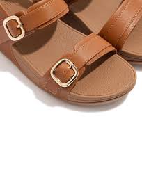 FitFlop Lulu Adjustable Leather Back-Strap Sandals Light Tan